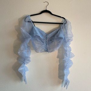 Forever 21 puff sleeve crop top